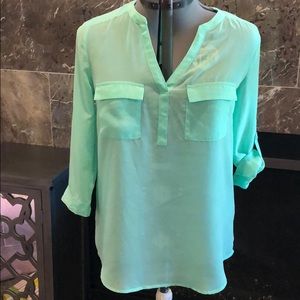 Maurices 3/4 Sleeve Green Blouse Medium